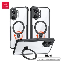 XUNDD Shockproof Clear Acrylic TPU Case with Airbag Corners & Camera Lens Protection for Poco X8 Pro (Magnetic Stand)