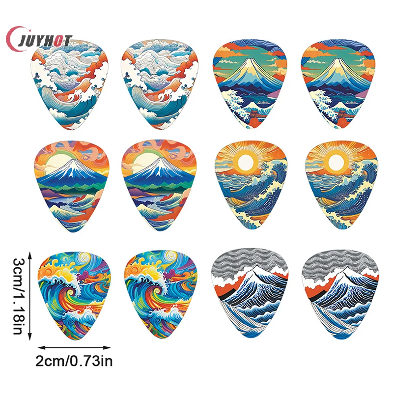 10Pcs/set Guitar Picks Premium ABS Material Dual-Sided Printing Shrapnel For Bass Ukulele Musical Instrument Accessories
