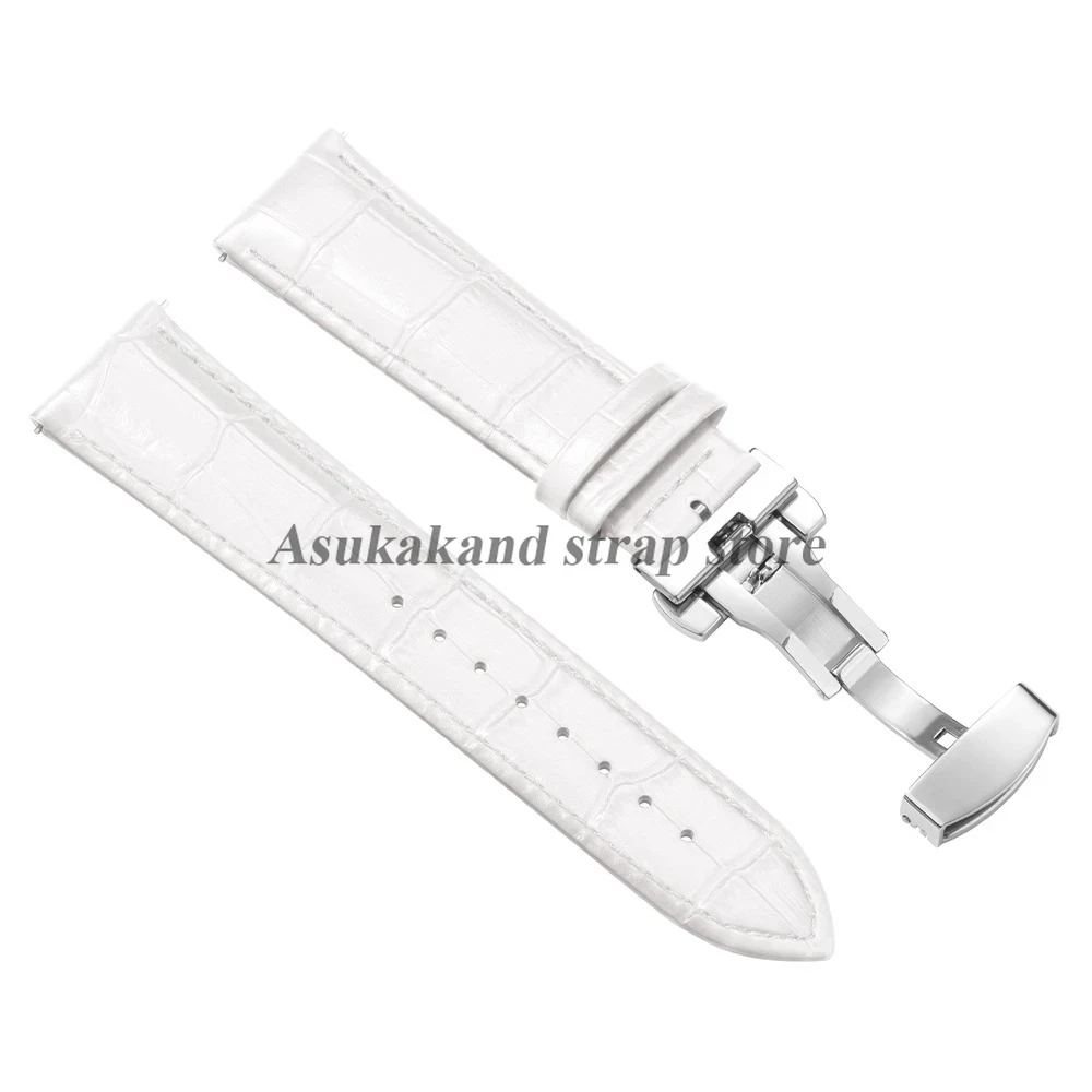 Elegant Leather Watch Strap with Quick Release and Butterfly Buckle - Premium Business Collection
