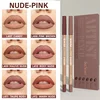 6pcs Matte Nude Lip Liner Set , High Pigment, Long-Lasting & Smooth Application,Long-Lasting Creamy Lip Liner 5