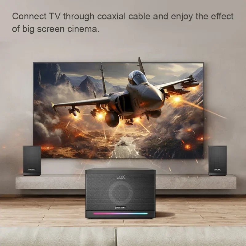 SAST A18 Computer Bluetooth Speaker Desktop Home TV Karaoke Audio with 6.5-inch Subwoofer Cinema Level 60W 2.1 Active Speakers