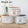 Striped Claw Round Dog Pet Toy Basket Clothes Storage Box with Handle Pet Supplies 1