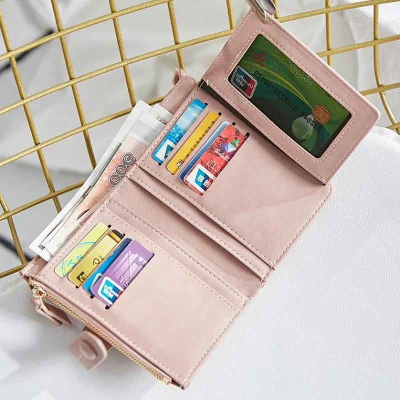 Women Wallets and Purses Pu Leather Wallet Female Short Hasp Purse Small Solid Coin Card Holders 2022 New Carteras Dropshipping