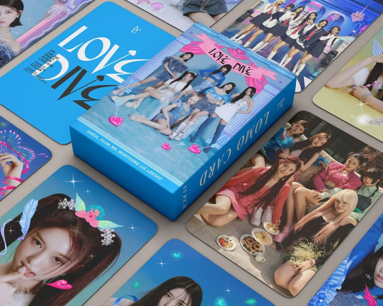 한국 콤비네이션 LOVE 다이브 로모 카드 포토카드, 걸스 그룹-VE 엽서, 팬 컬렉션 선물, 55 개/세트