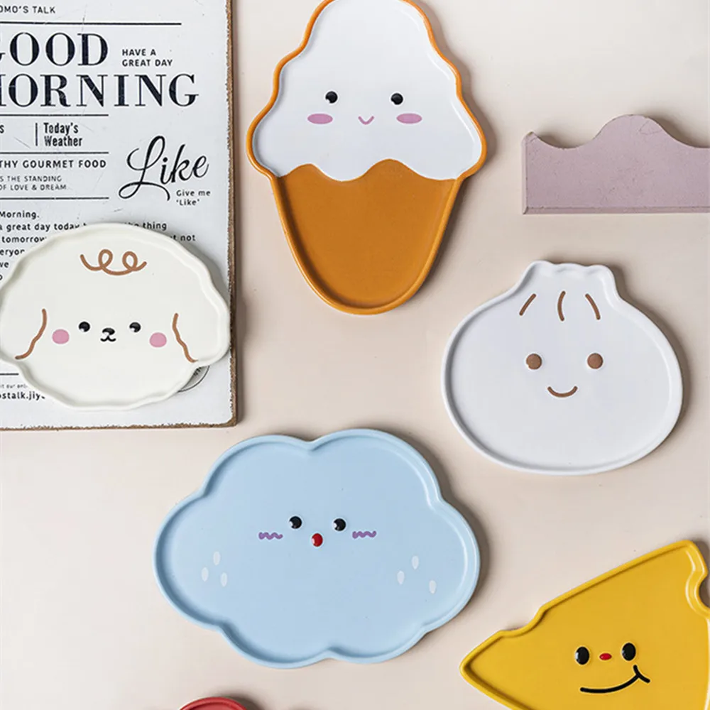 Description Picture 2 of itemLovely Ins Cartoon Ceramic Plate Tableware Dessert Dinner Plates Cute Dog Bear Cheese Ice Cream Kitchen Tools Household Gift