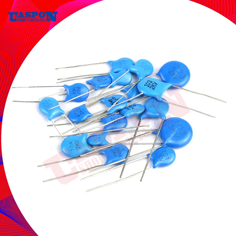20pcs High voltage Ceramic Capacitor 3KV 2KV 1KV 5PF 10PF 20PF 22PF 27PF 30PF 47PF 100PF 220PF 1NF 2.2NF 3.3NF 4.7NF 10NF 22NF |