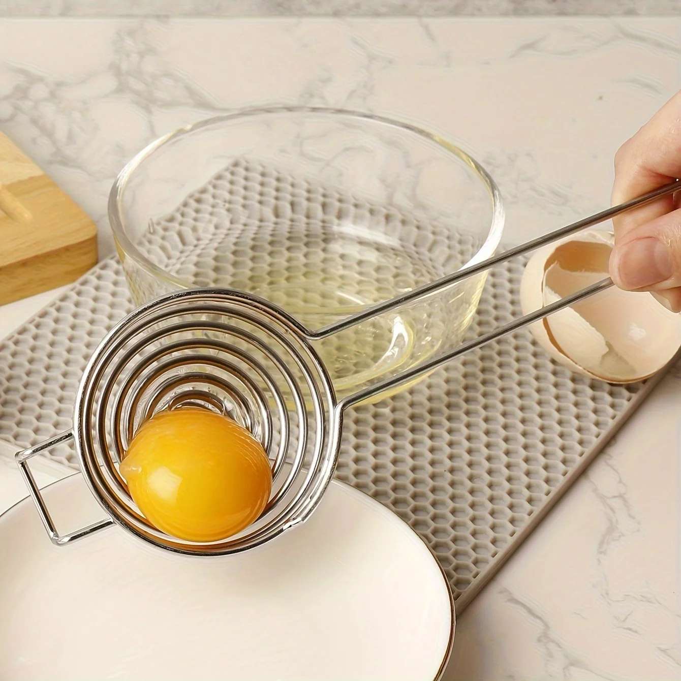 Premium Stainless Steel Egg Yolk Separator-Effortless Egg White And Yolk Divider With Filter Function For Separated Eggs