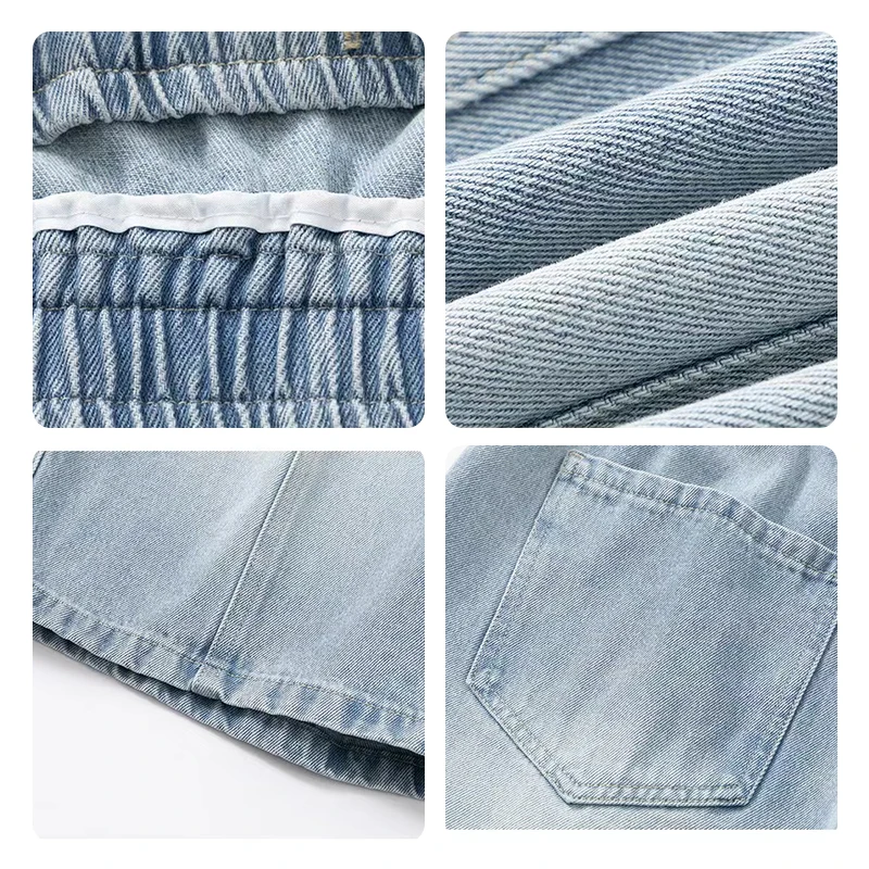 Luxury Denim Men's Shorts Love Chapter Summer New Products Elastic Waist Mid-Pant Men's Daily Youth Vitality Asia Code Ami Dk03