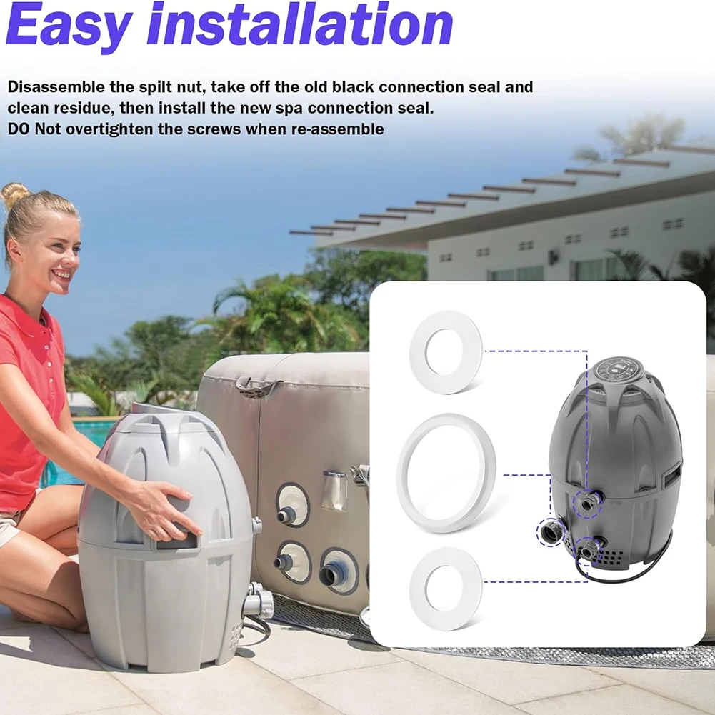 Connector Seal Gasket Set Silicone Seal Repair Kits for Miami Milan Cancun Havana Lay-Z-Spa Helsinki hot tub gasket set