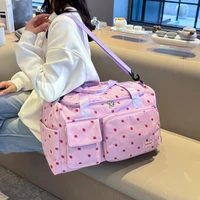 Sac fourre-tout de voyage en velours côtelé, sac de voyage de grande capacité avec compartiment à chaussures, sacs de sport et de Fitness pour femmes 1