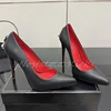 Fashion Suede Stiletto Heel Sword Design Pumps Pointed Toe Metal Embellished Elegant Evening Shoes Party Ladies Dress Shoes 6