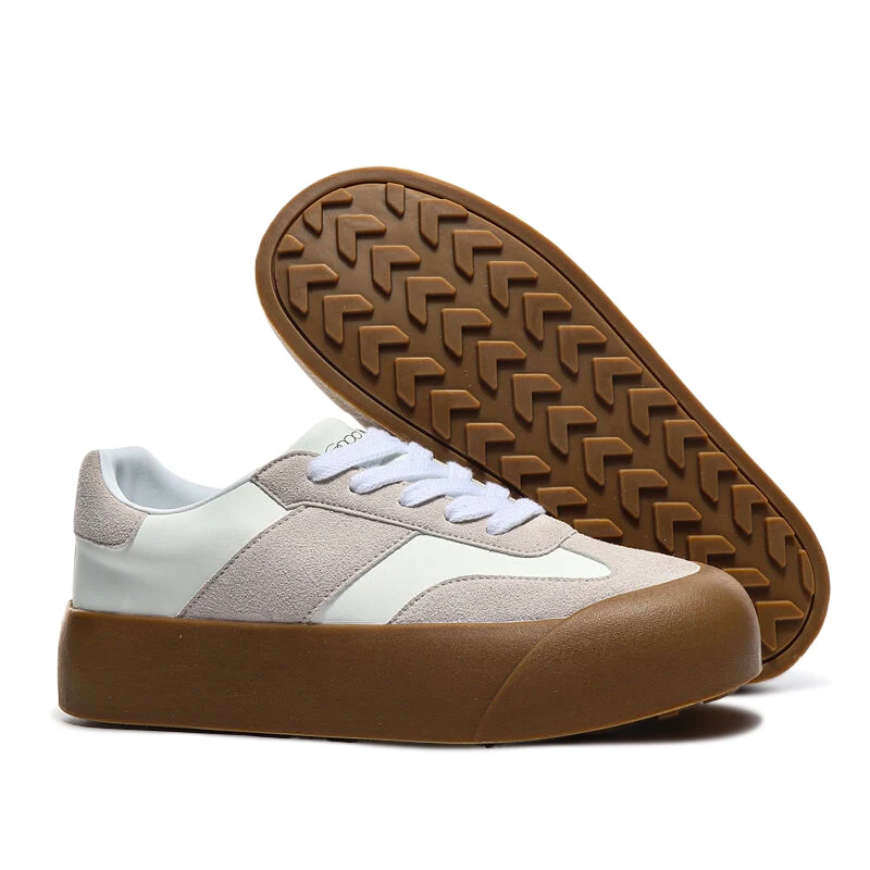 Women's Casual Sneakers shoes Women Genuine leather outdoor Leisure casual shoes Men Lace up shoes Thick Bottom shoes