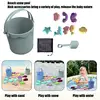 Children's Outdoor Beach Toys Fun Silicone Beach Toy Set With Portable Mesh Bag Sand Digging Tool Travel Sand Beach Toys 5