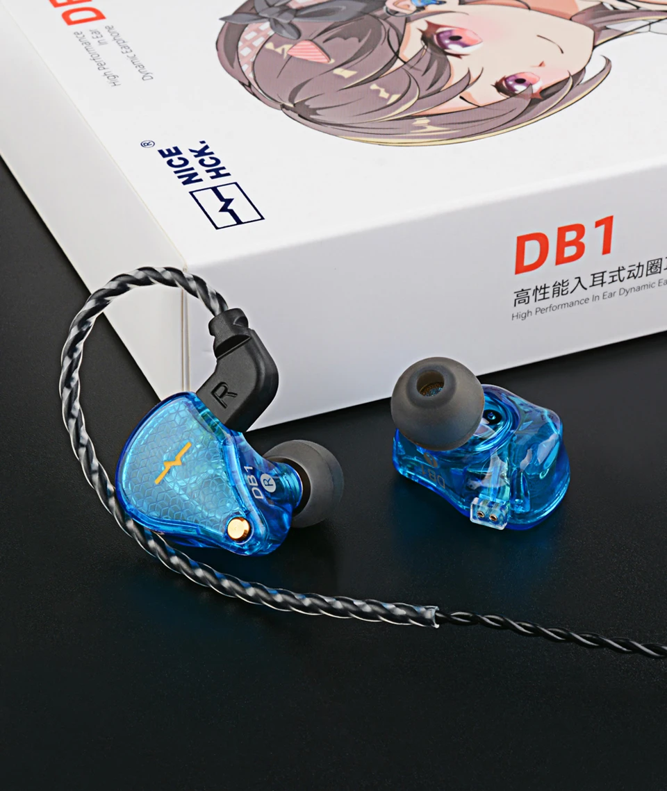 2021 NiceHCK DB1 HIFI In Ear Earphone 10mm Dynamic Music DJ Running Sport IEM Earbud Studio Earplug 0.78mm 2Pin Detachable