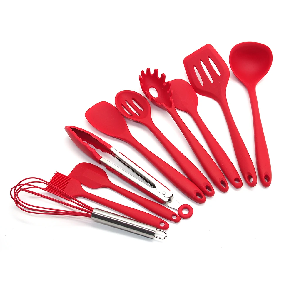 Description Picture 3 of itemLong Handle Silicone Ladle Soup Spoon Colander Ramen Noodles Tablespoons Scoop Rice Salad Stirring Spoons Kitchen Teaspoons