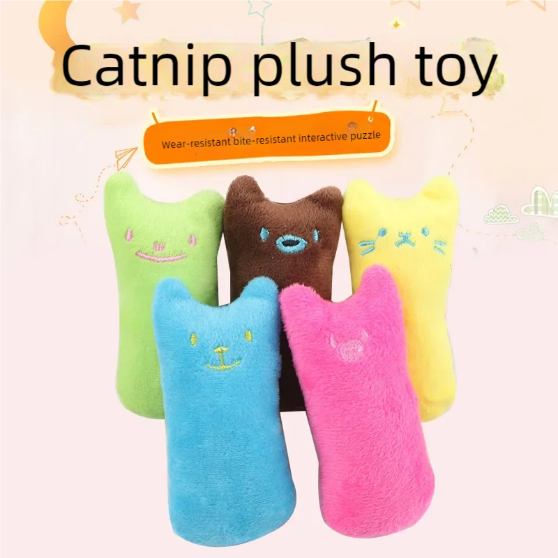 Interactive Catnip Plush Toy - Teeth Grinding  Chewing Toy for Cats