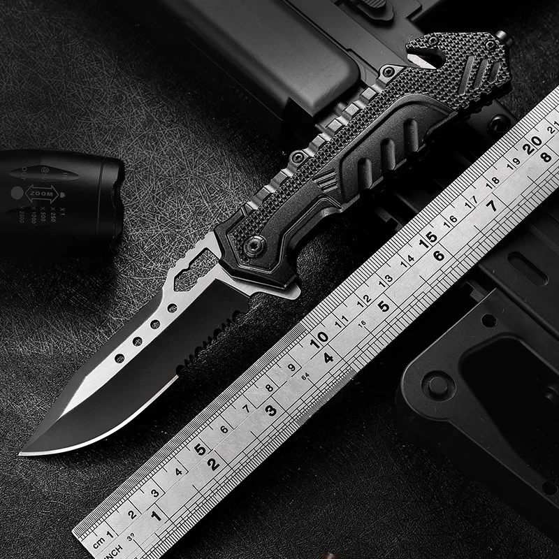 

Outdoor Survival Portable Folding Blade Knife High Hardness Steel Self Defense Multifunction Knives Hunting and Fishing for Men