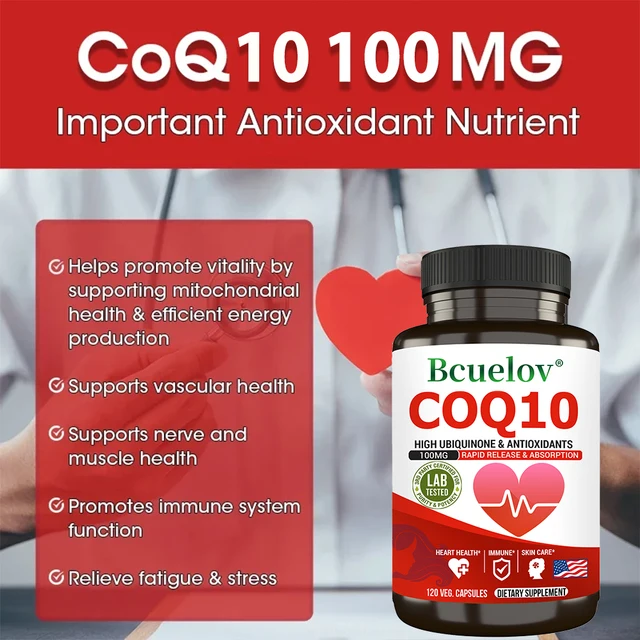 580-d98e2e.jpg Coenzyme Q-10 Capsules - Natural Antioxidant, 100 Mg CoQ10 Capsules - Cardiovascular Health, Immune Health, Skin Care