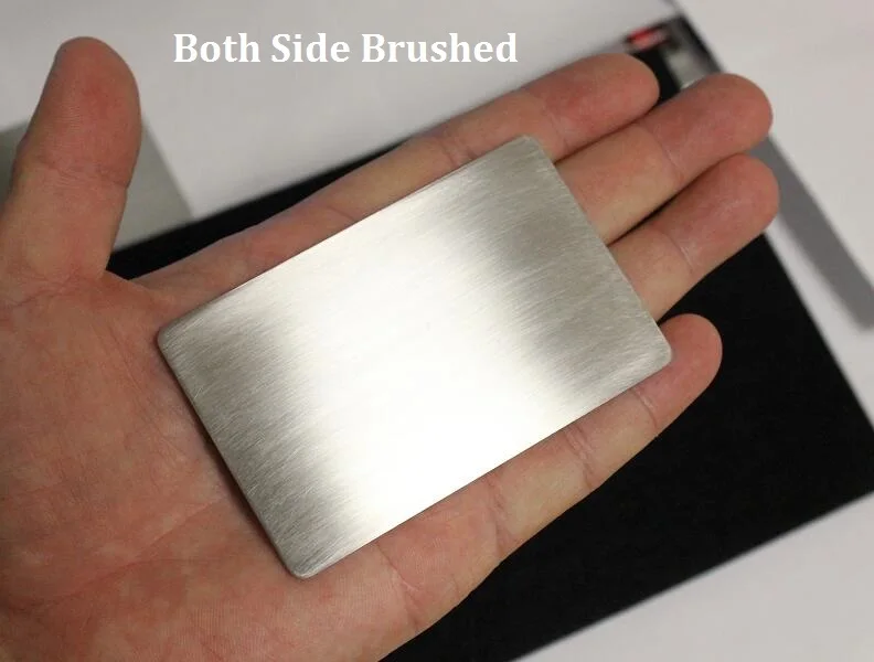 86x54mm Thick 0.5mm 304 Stainless Steel Blank Metal Business Card Gold Silver Rose Gold Black Brushed Finishing DIY Blank Cards stainless steel cards