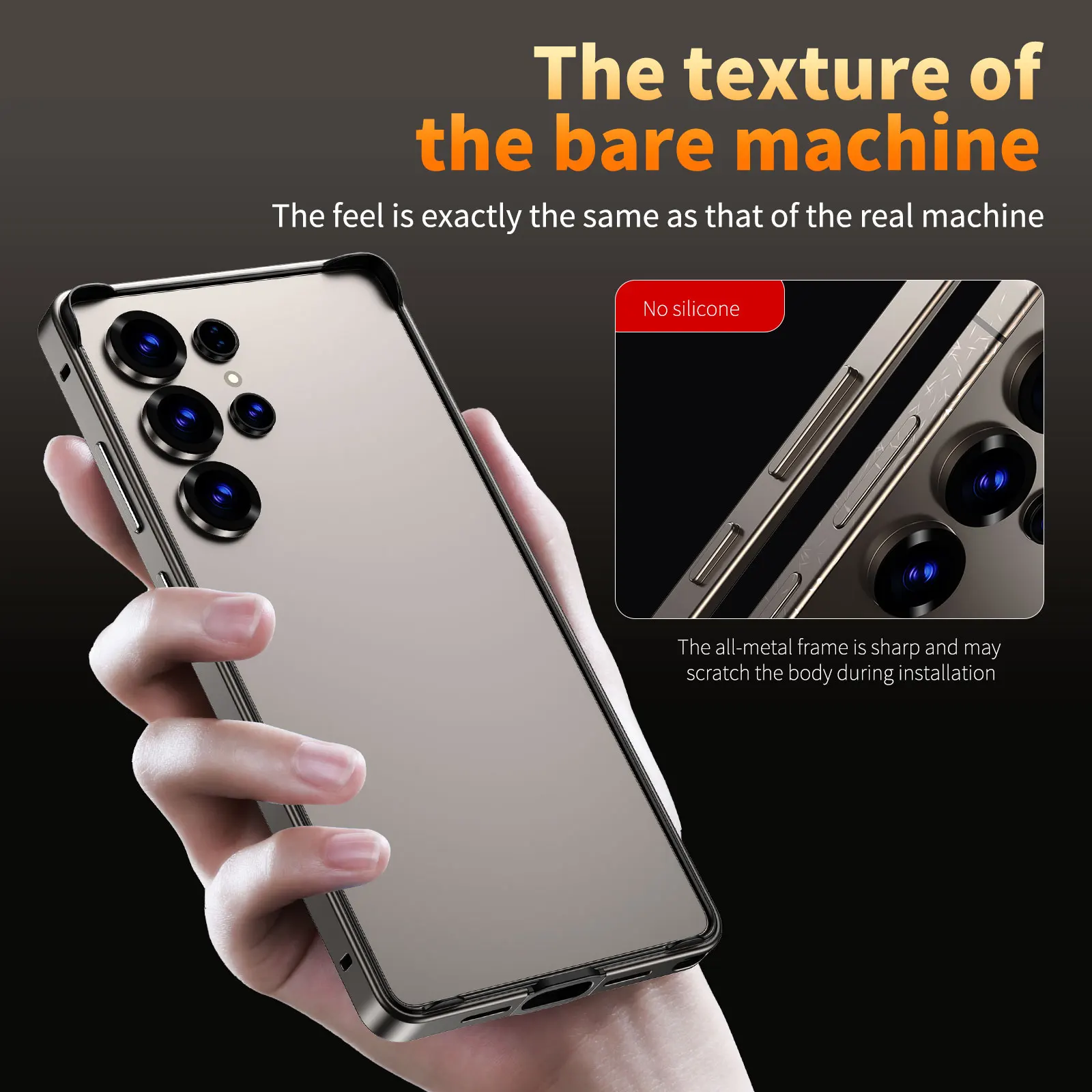 Titanium Gray Metal Bumper Case Cover - Premium Phone Accessory