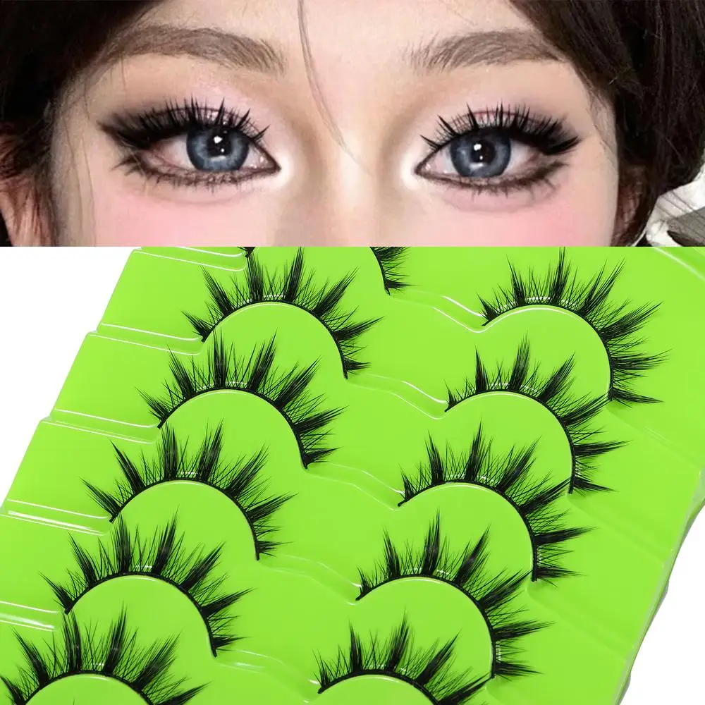 

Faux Mink False Eyelashes Black Japanese Cosplay Thick Wet Spiky Lashes Dramatic Fake Eyelashes Extensions for Women Girls