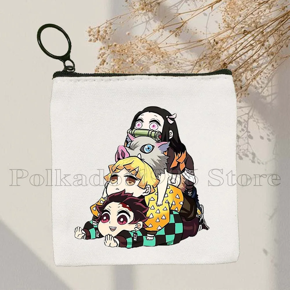 Demon Slayer Anime Kimetsu Kamado Nezuko Key Coin Purse Inosuke Muichiro Tokito Tangiro Heshibira Gifts Card Bags Wallet Pouch