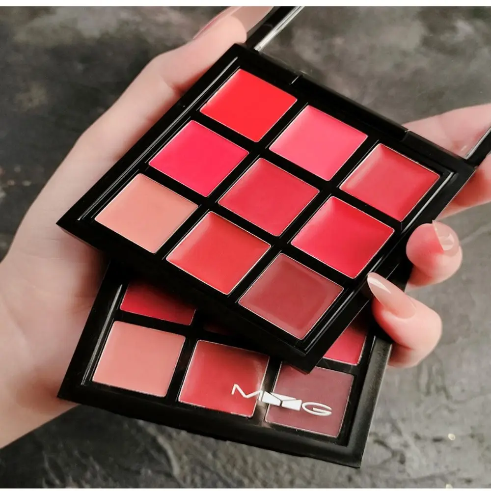 

Waterproof 6/9 Color Lipstick Palette Lip Mud Long Lasting Non-Sticky Cup Matte Lip Gloss Palette Nude Pink Red Women