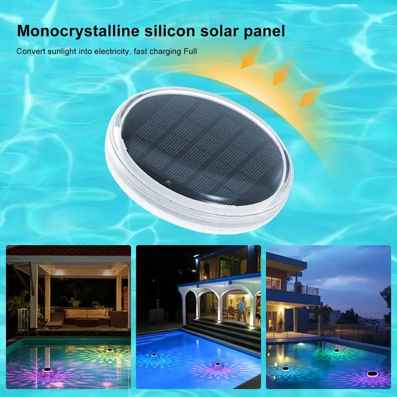 Floating Pool Lights Solar Powered Pool Lights IP68 Waterproof Colorful 9 Lighting Changing Lamp With 3 Timing Mode Decoration