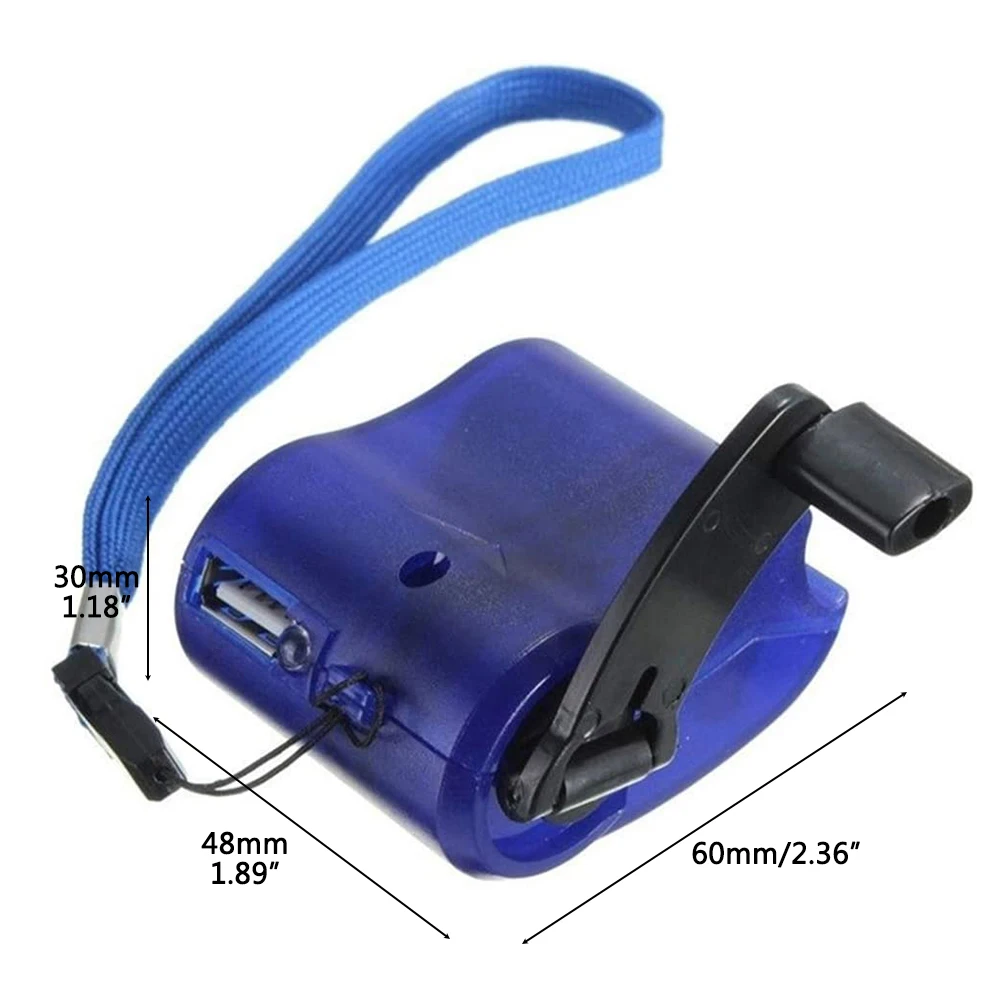 Manual Phone Power Supply LED Light Design Convenient Compact USB Hand Crank Phone Portable for Emergency