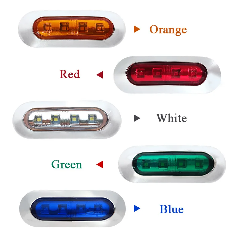 Marine Boat Waterproof 12V 24V 4 LED Lamp Cabin Deck Courtesy Light Stern Transom Lights Blue For Small Boat Sailboat 10pcs-marine boat lights