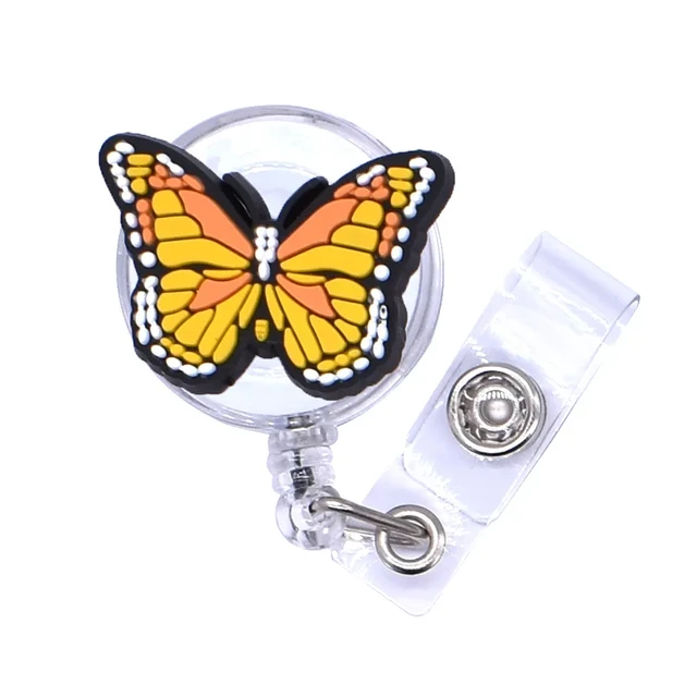 Colorful Butterfly Retractable Badge Card Holder Badge Reel for Staff Nurse  Workers ID Tag Working Permit Clips Reels - AliExpress
