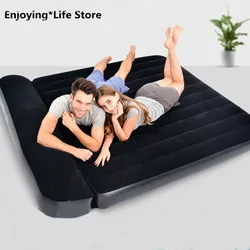 Colchón inflable plegable para el hogar, cama doble de flocado para coche, colchón inflable perezoso para exteriores