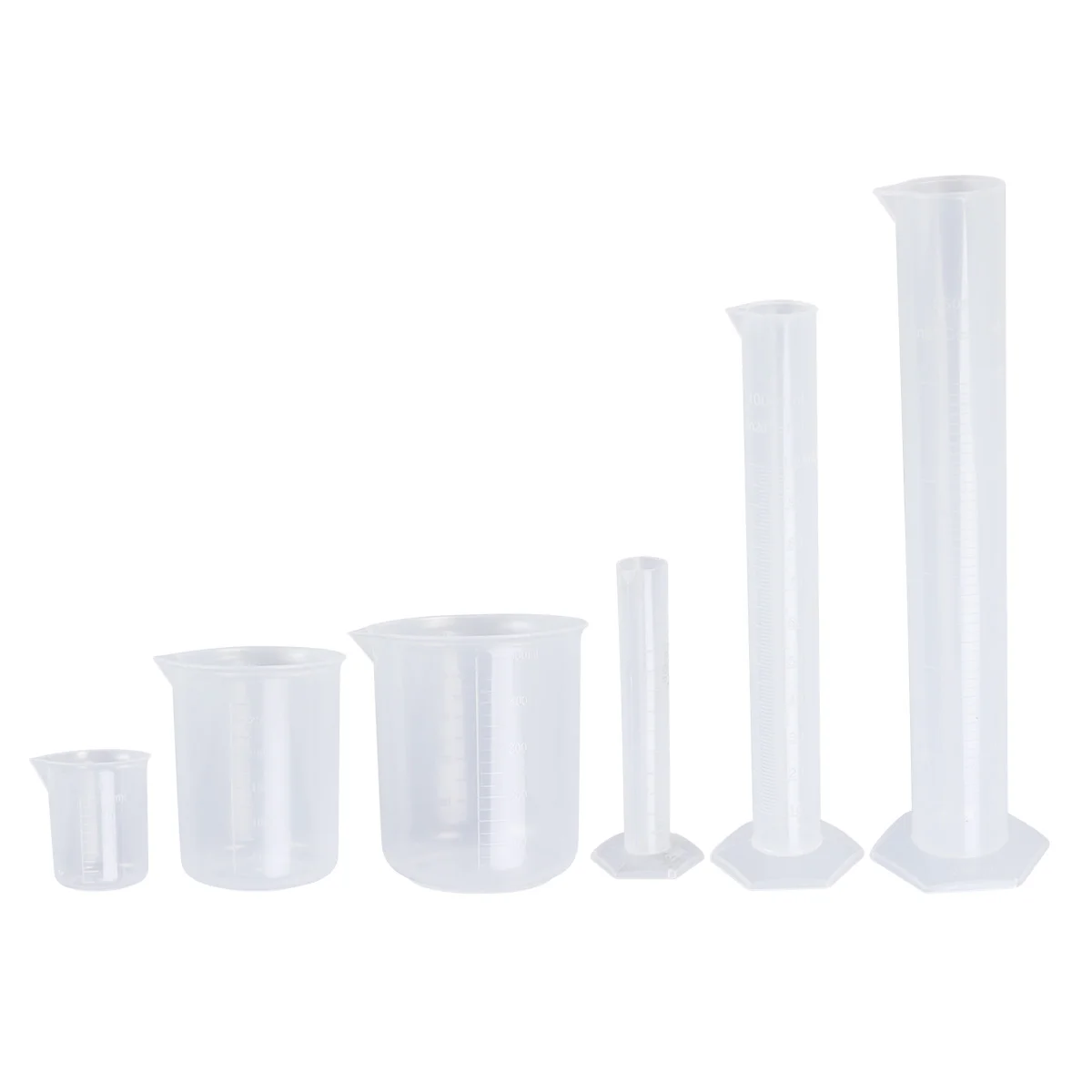 

3 PCS/Set Measuring Cup Cups with Scale Silicone Cylinder Clear Graduated Beakers
