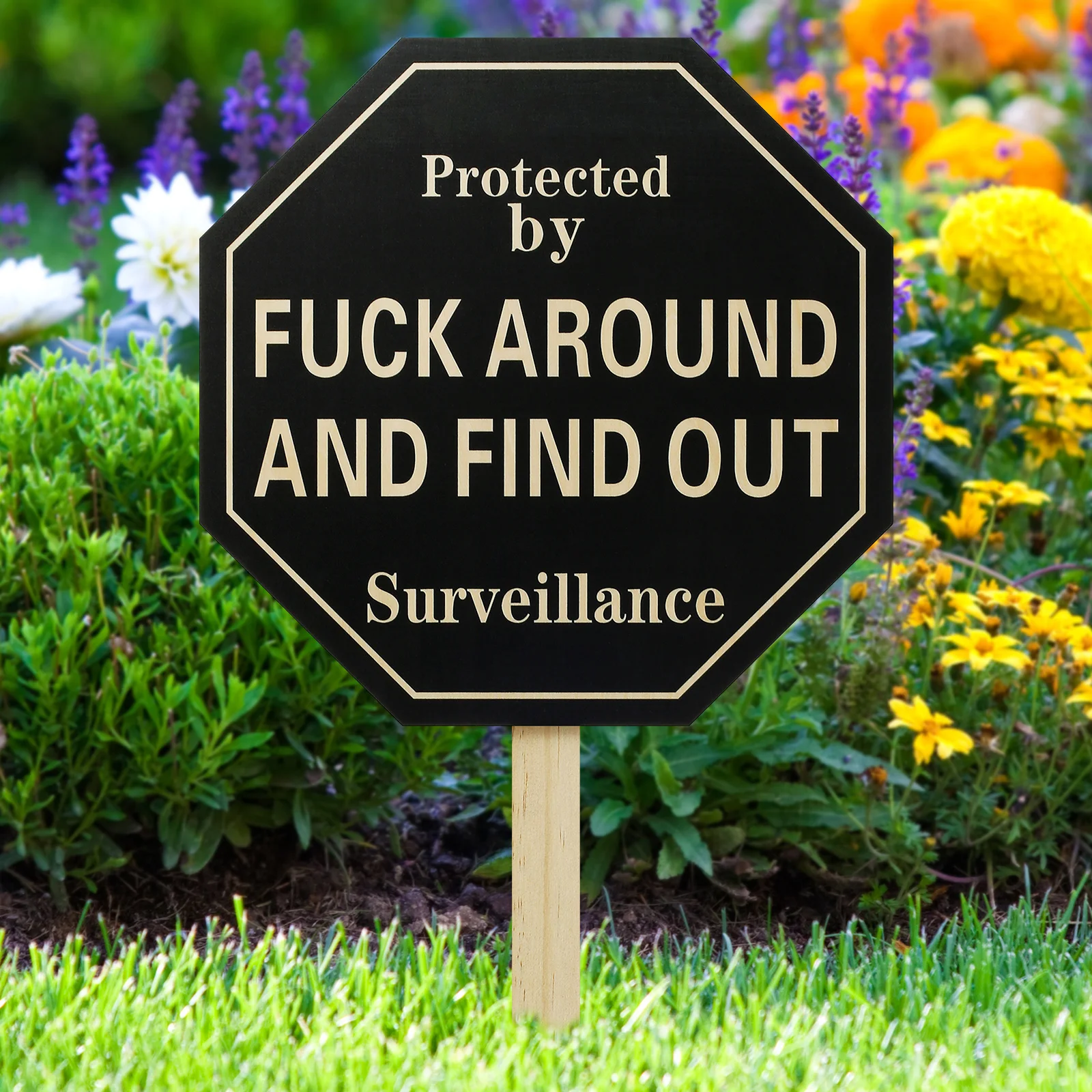 Yard Sign Wooden Yard Sign Durable Funny Prank Reusable Front Door Decoration
