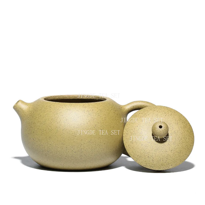 380ml Yixing Yellow Purple Clay Teapot Household Sesame Section Mud Western Application Pot Large Capacity Yellow Teapot Tea Set