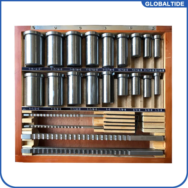 21pcs Metric Keyway Broach Tool Set 10mm 12mm 14mm Broaches 32-50 Bushings Shims HSS Cutting Tools for CNC Machine