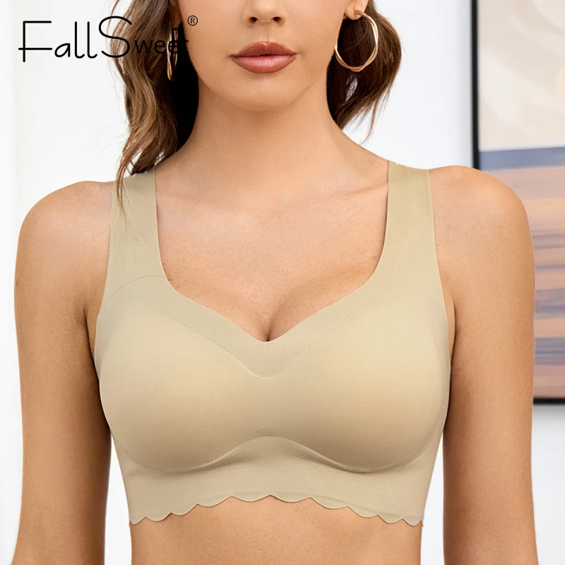 FallSweet Seamless Bras for Women Comfort Wireless Bra Lightly Lined  Bralette with Removable Pad L to 3XL - AliExpress