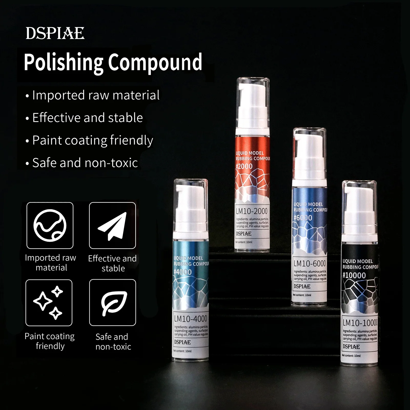 

DSPIAE LM-10 #2000~#10000 Polishing Compound Grind Cream for Model Making