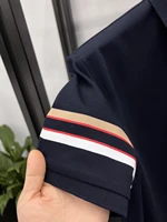 Polo d'été à manches courtes pour hommes, marque de luxe, motif brodé à revers, tendance coréenne, vêtements exquis pour hommes, 2025 6