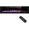 Electric Fireplace 72 Inch Wall Mounted & Recessed, Ultrathin 3.86" Electric Heater with Remote Control Touch Screen, Fireplace 3