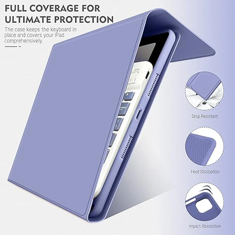 Premium Tablet Case with Detachable Keyboard and Pencil Holder, 9.7 Inch