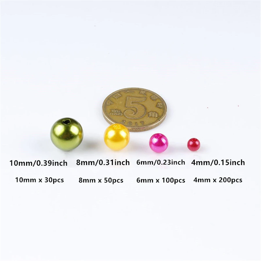 Acrylic Beads 4mm 6mm 8mm 10mm Imitation Pearls Round Pearl Spacer Loose For Jewelry Making