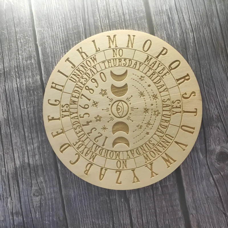 Wooden Twelve Constellation Divination Pendulum Board Sign Home Decor Star Sun Moon Altar Message Board Meditation Ornaments For Pendulum Board Wood Wall Art