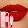 18Color 2 in 1 Sexy Red Brown Matte Liquid Lipstick Double Head Purple Lip Gloss Moisturizer Lasting Waterproof Lip Glaze Makeup