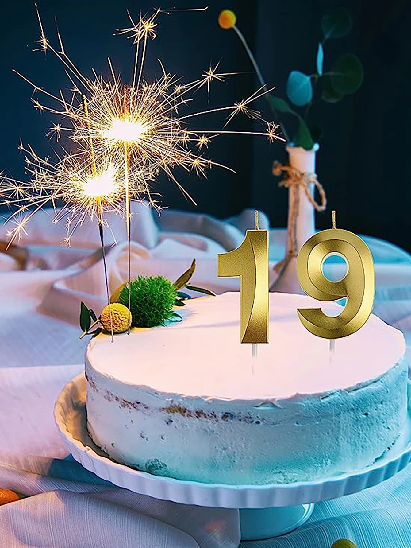 Birthday candles, cake digital candles, sparkling cake top