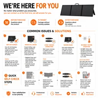 Chargeur solaire portable 100W, panneau solaire pliable pour générateurs solaires, camping en plein air, voyage, batterie externe, téléphone, USB Type-C 6