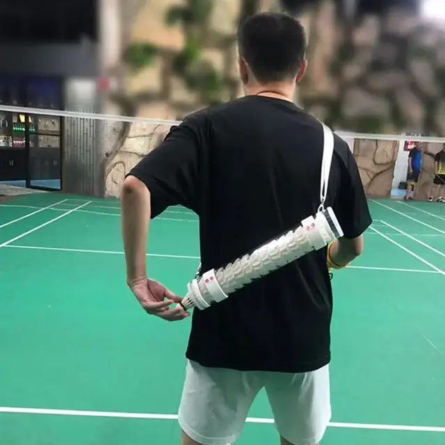 Magnetic Shuttlecocks Storage Tube Transparent Shoulder Strap Badminton Cylinder Durable Barrel Badminton Balls Holder 5