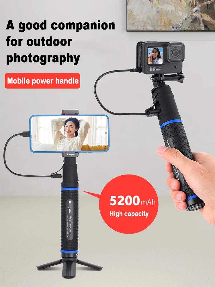 Description Picture 3 of item5200mAh Handheld Power Bank Rechargeable Stick Charging Grip For GoPro 11 Insta360 ONE X 2 3 RS DJI Action 3 Battery accessories