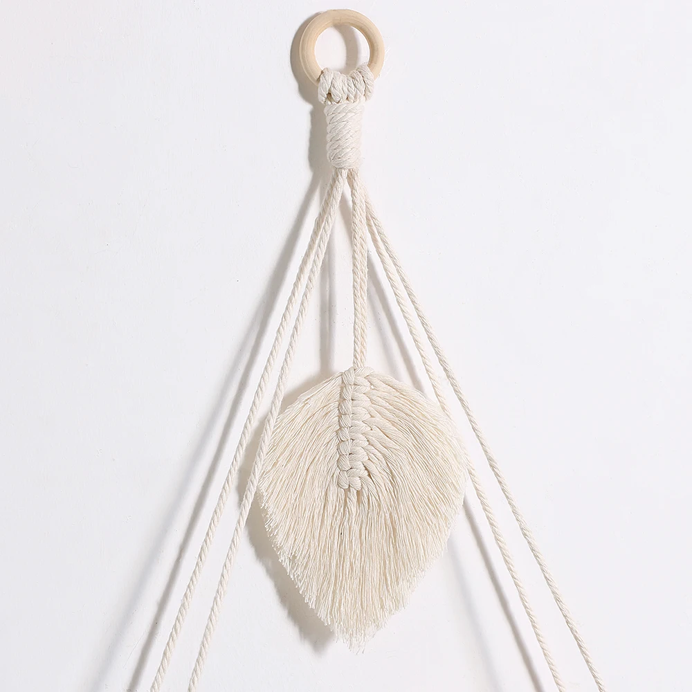2 Pack Wand Regale Macrame Wand Hängen Holz Regal Anlage Lagerung Boho Wohnkultur Mädchen Wohnzimmer Dekoration Halter Geschenk – Detail 9