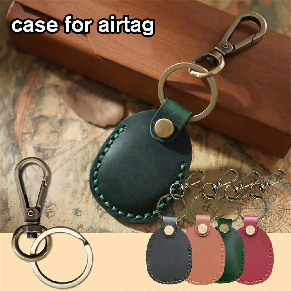 

For Airtags Protective Case Retro High Quality Leather Keychain For Apple Anti-lost Tracker Locator Device Accessories U9E8